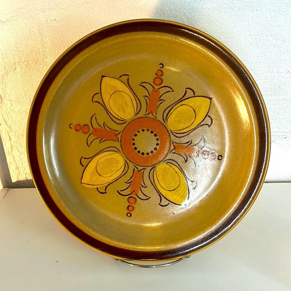 O649 Vintage Hearthside Hand Painted Serving Platter